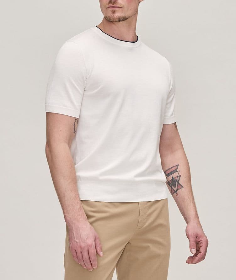 Contrast Tipped Cotton T-Shirt image 3