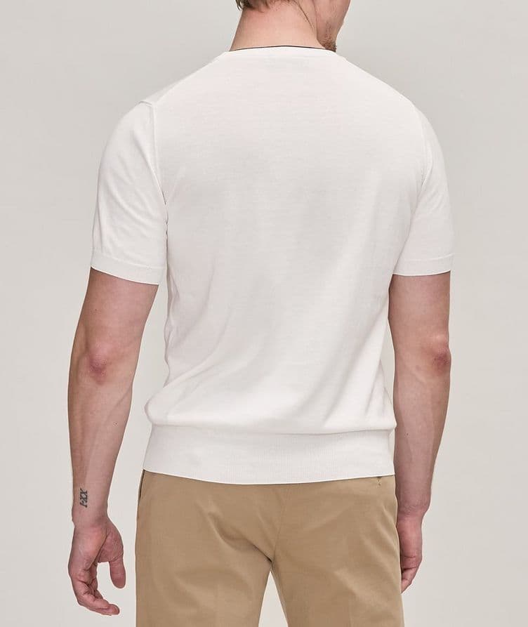 Contrast Tipped Cotton T-Shirt image 4