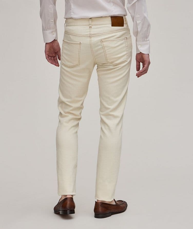 Contrast Stitched Stretch-Cotton Blend Jeans  image 3