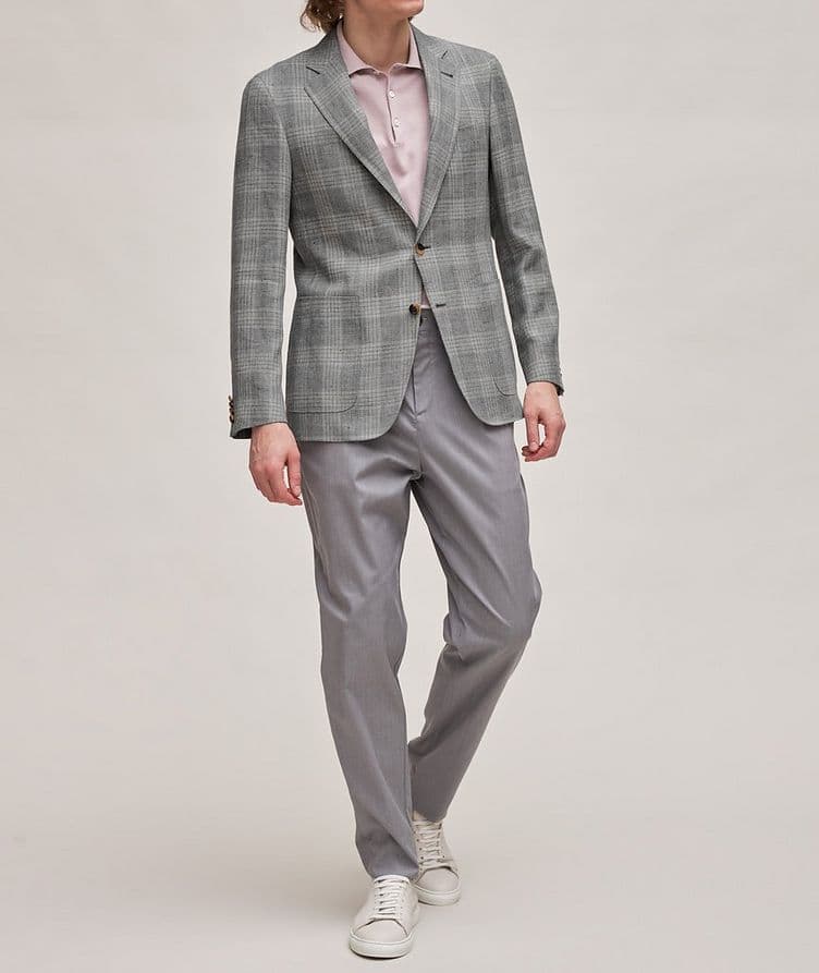 Kei Windowpane Wool, Silk & Linen Sport Jacket image 3