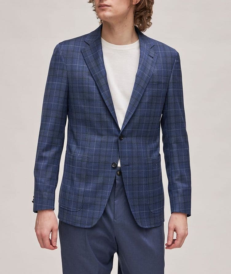 Kei Windowpane Stretch-Wool Sport Jacket  image 1