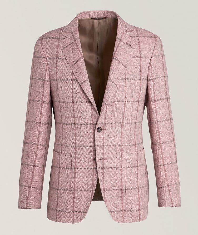 Kei Windowpane Linen-Wool Sport Jacket image 0