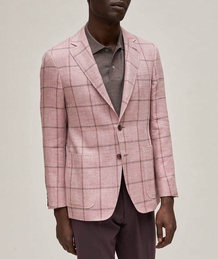 Kei Windowpane Linen-Wool Sport Jacket image 1