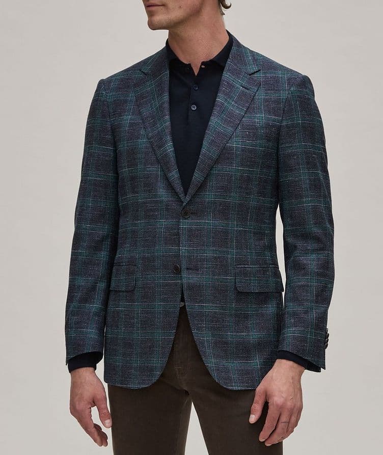 Windowpane Stretch Wool-Blend Sport Jacket image 1