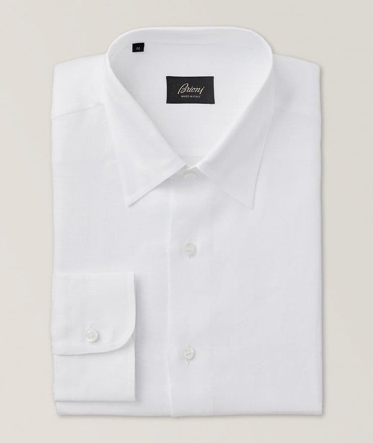 Hidden Button Down Collar Linen Sport Shirt image 0