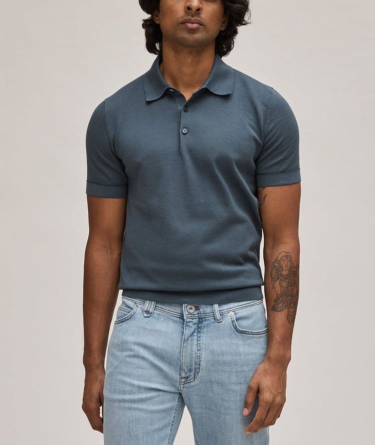 Textured Sea Island Cotton Polo image 1