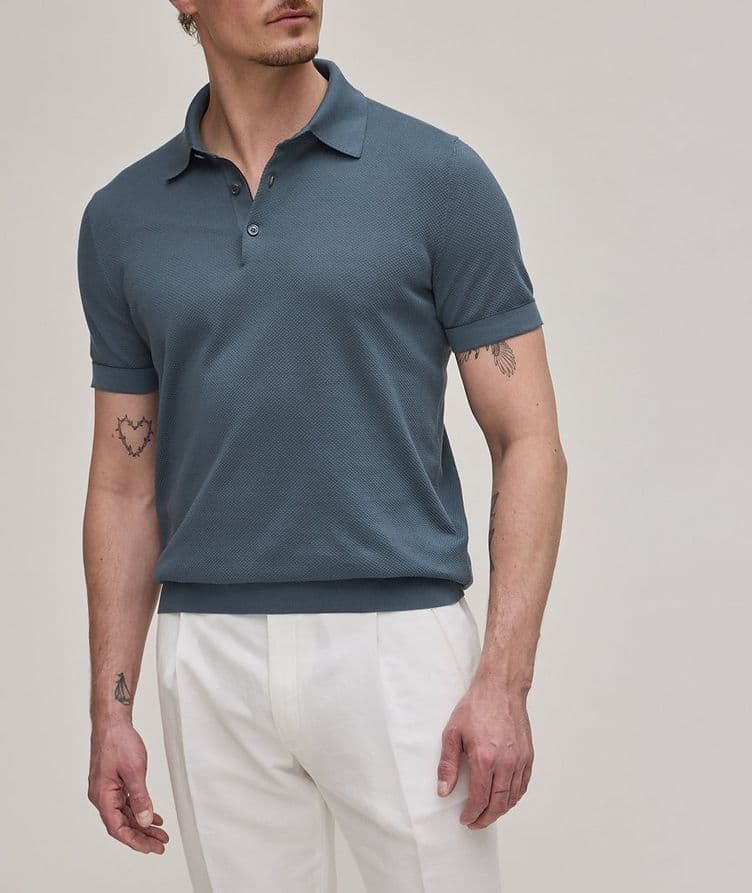 Textured Sea Island Cotton Polo image 3