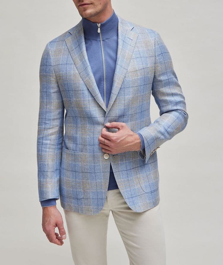 Windowpane Linen-Wool Sport Jacket image 1