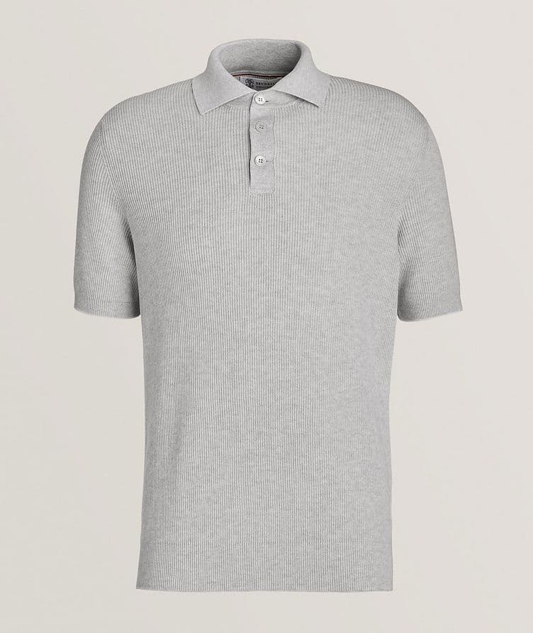 Ribbed Knit Cotton Polo image 0