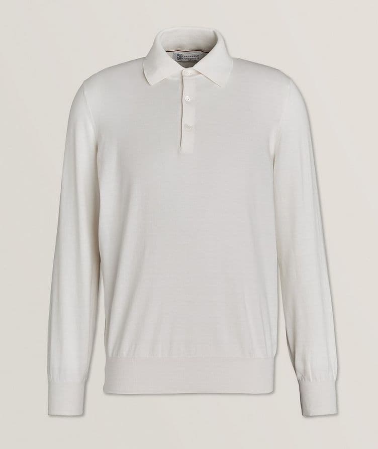 Long-Sleeve Cotton Polo image 0