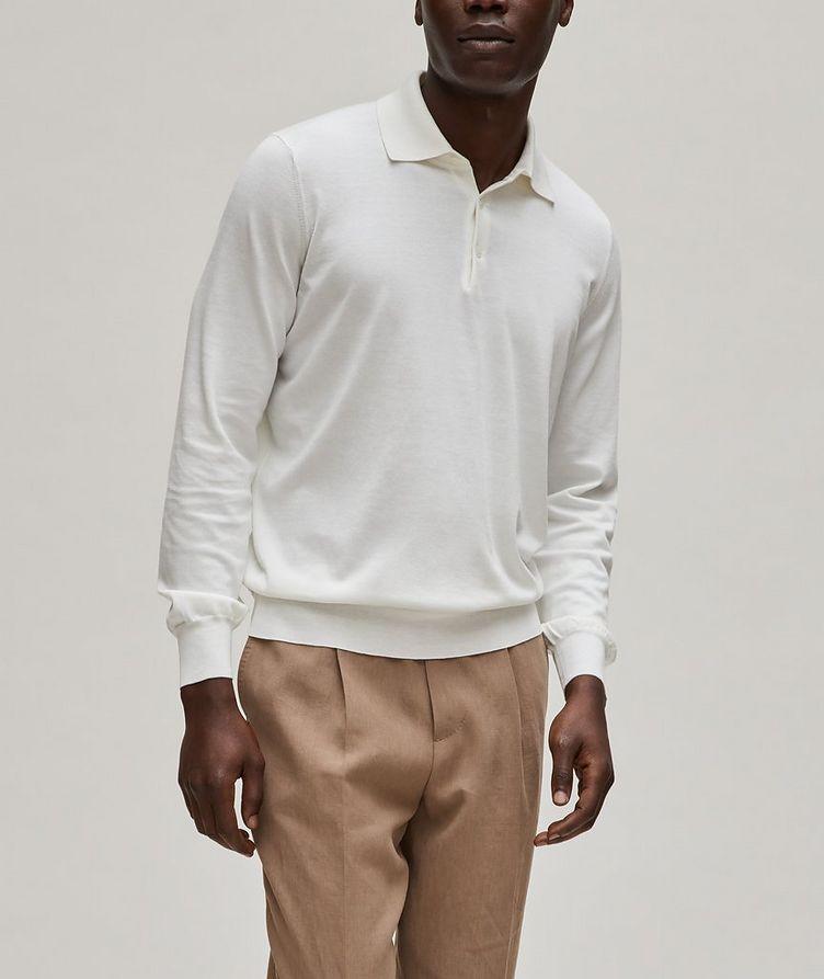 Long-Sleeve Cotton Polo image 1