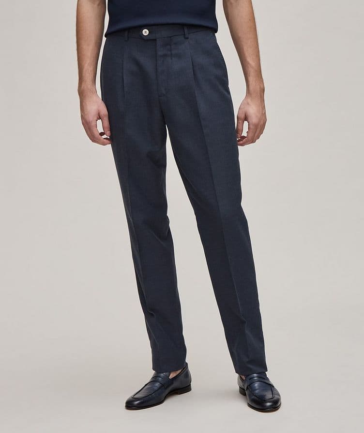 Textured Cotton-Virgin Wool Dress Pants  image 1