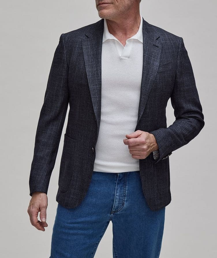 Textured Wool-Silk Sport Jacket image 1