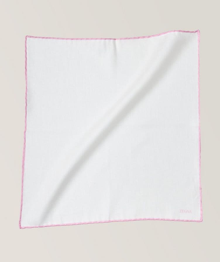 Contrast Lined Cotton-Silk Pocket Square  image 0