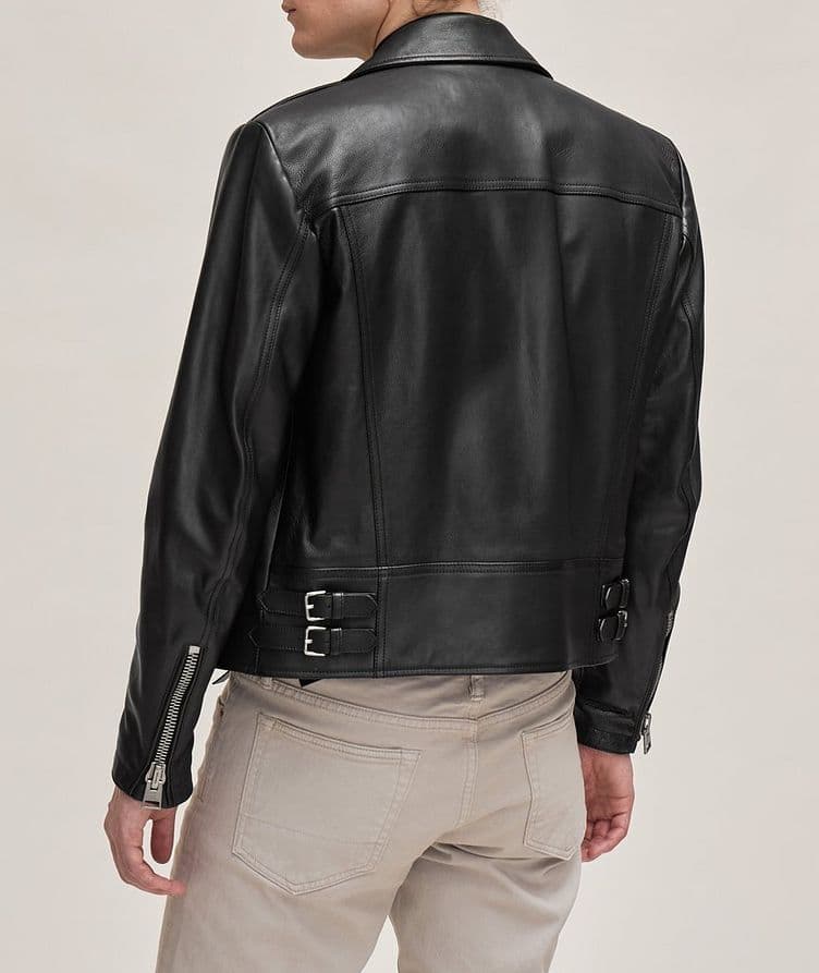 Blouson de style moto en cuir de veau image 2