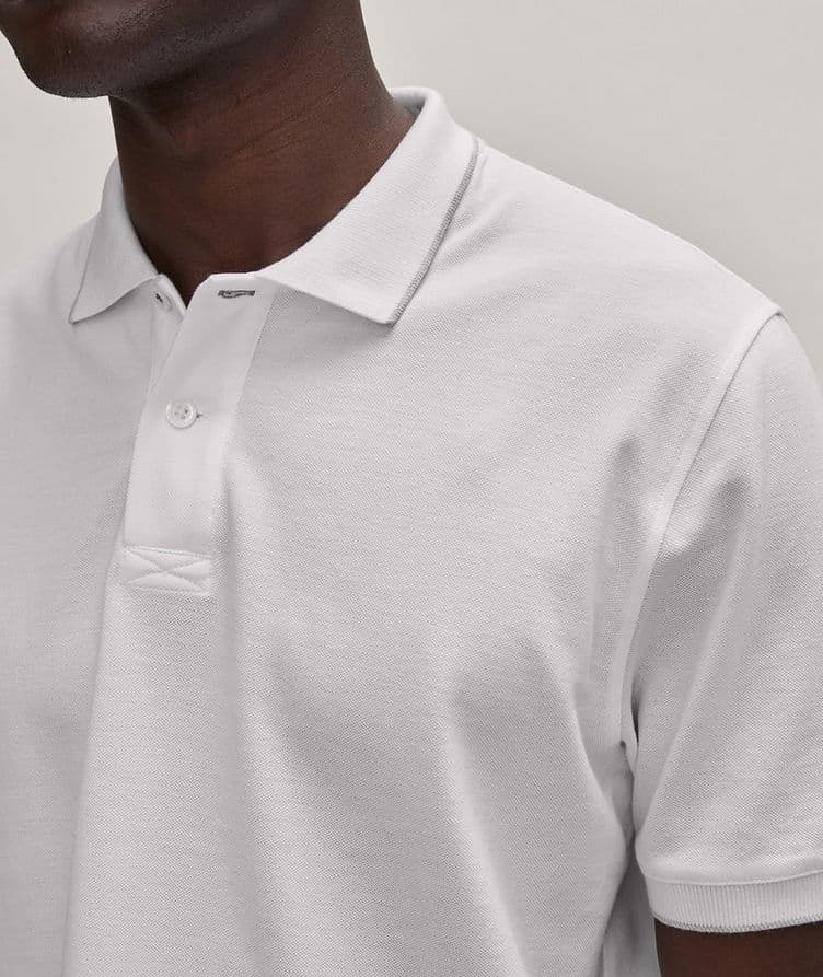 Contrast Tipped Piqué Cotton Polo image 3