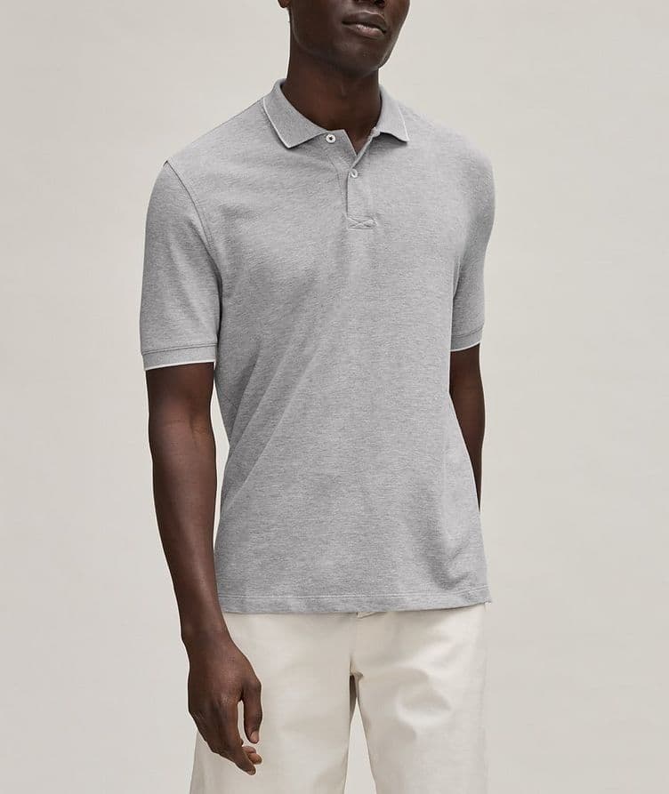 Contrast Tipped Piqué Cotton Polo image 1