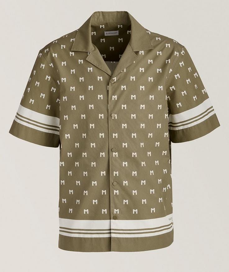 Moncler Monogram Cotton Camp Shirt 