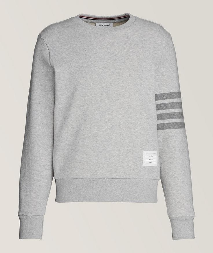 Thom Browne Tonal 4-Bar Weighted Cotton Sweatshirt 