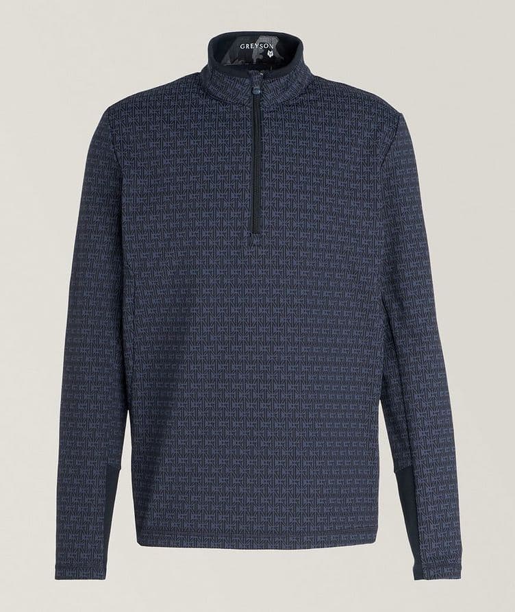 Monogram Jacquard Quarter-Zip Sweater image 0