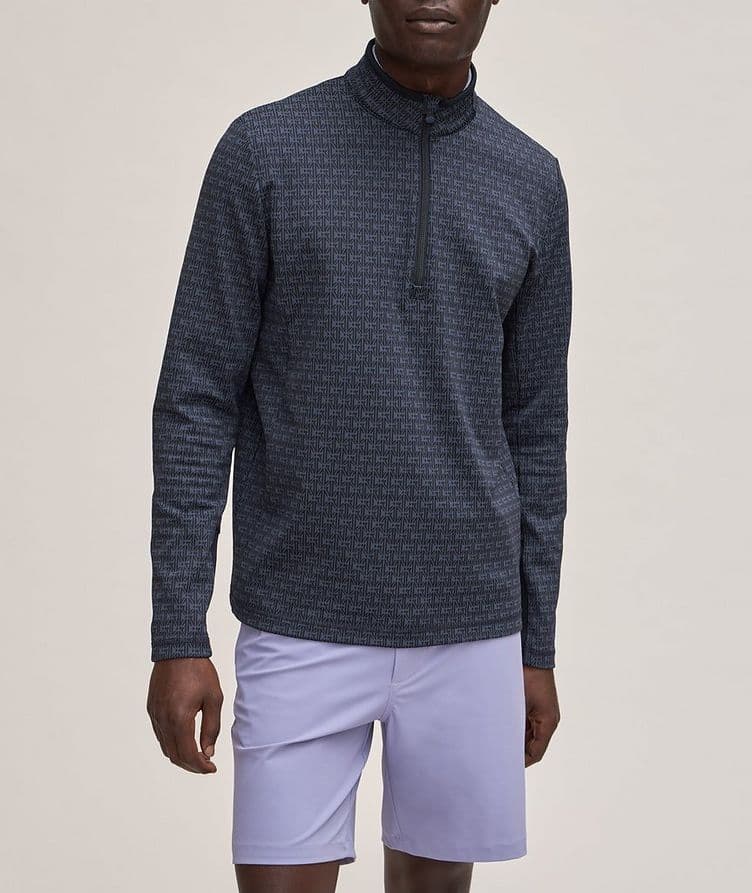 Monogram Jacquard Quarter-Zip Sweater image 1