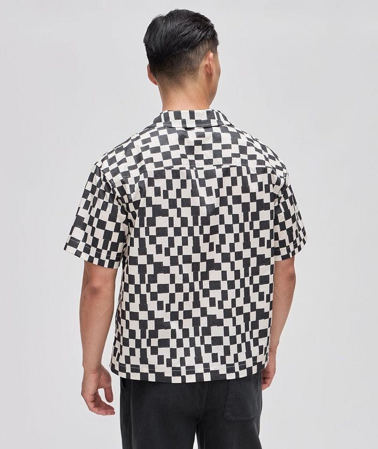 Chemise en mélange de lyocell à col cubain et à motif quadrillé image 2