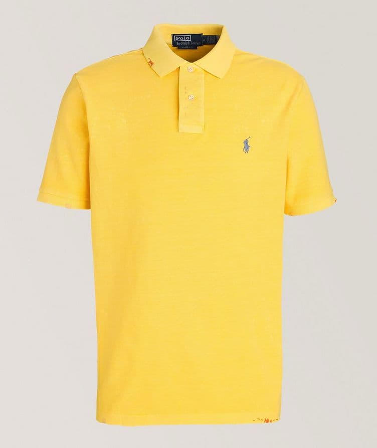 Distressed & Asymmetrically Stitched Cotton Polo  image 0