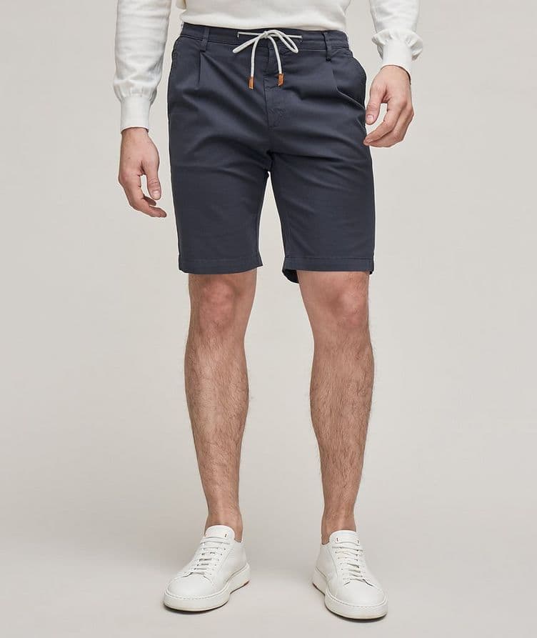 Drawstring Stretch-Cotton Shorts image 1