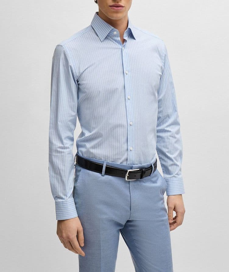 Hank Striped Easy Iron Stretch-Cotton Dress Shirt image 1