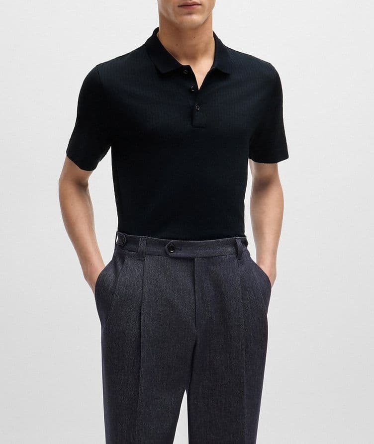 Perry Textured Cotton-Silk Polo image 1