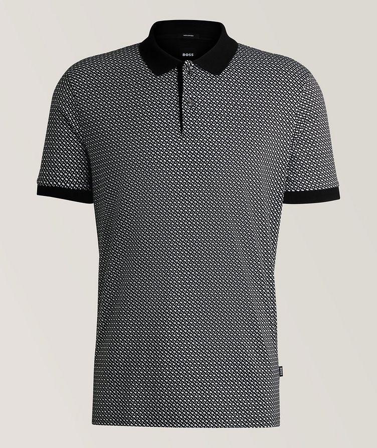 Two-Tone Monogram Mercerized Cotton Polo  image 0