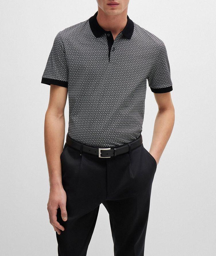 Two-Tone Monogram Mercerized Cotton Polo  image 1