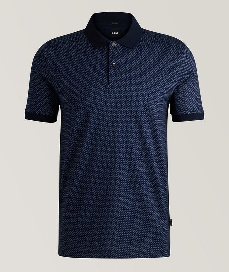 Two-Tone Monogram Mercerized Cotton Polo image 0