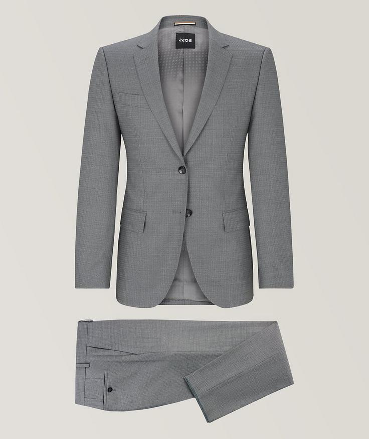 BOSS Checked Slim-Fit Suit