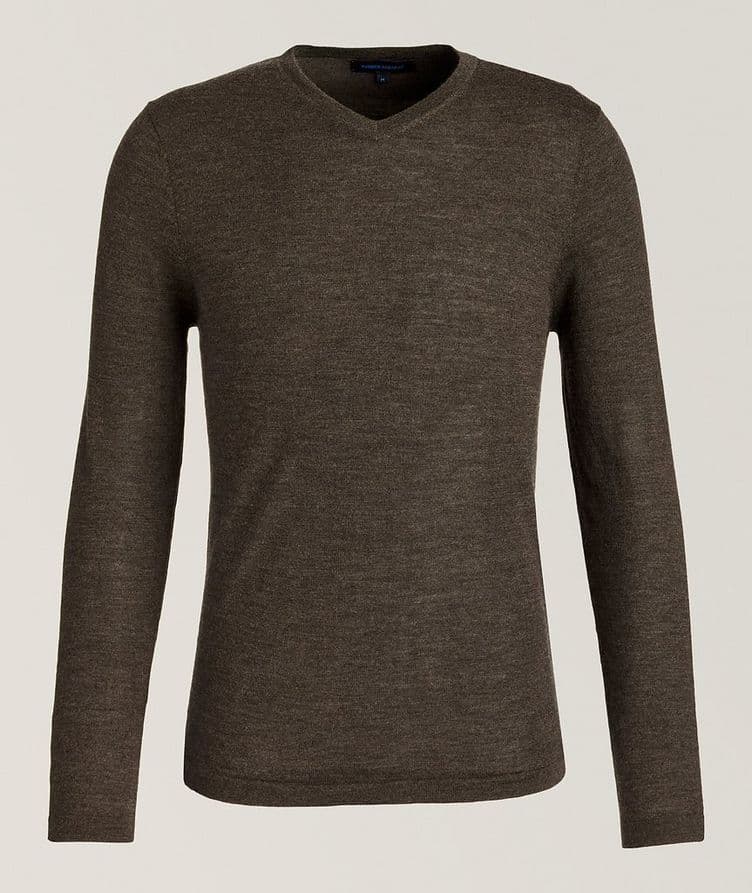 Mélange Merino Wool V Neck Sweater image 0