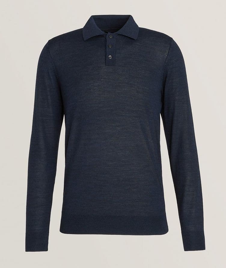 Mélange Extrafine Merino Wool Polo image 0