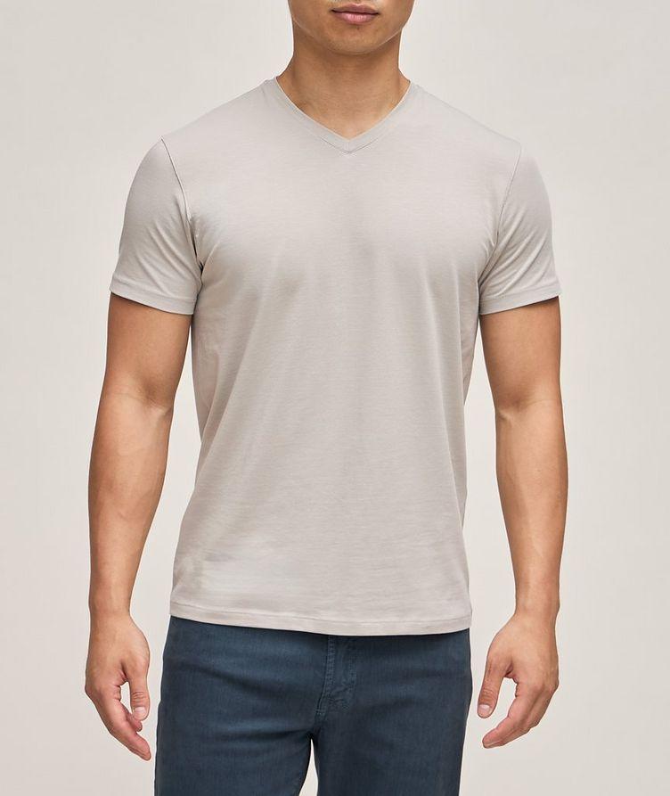 Stretch-Pima Cotton V-Neck T-Shirt image 1