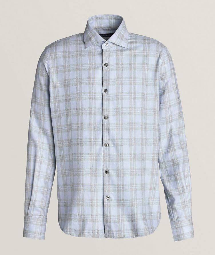 Regular-Fit Cotton-Blend Plaid Sport Shirt image 0