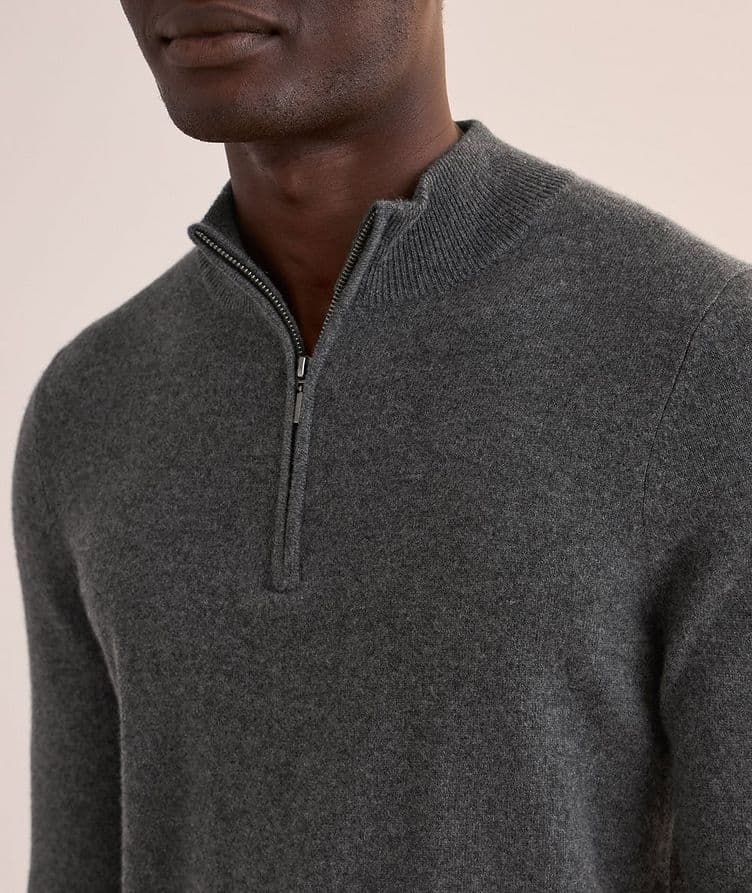 Nano Cashmere Mélange Quarter-Zip Sweater  image 3