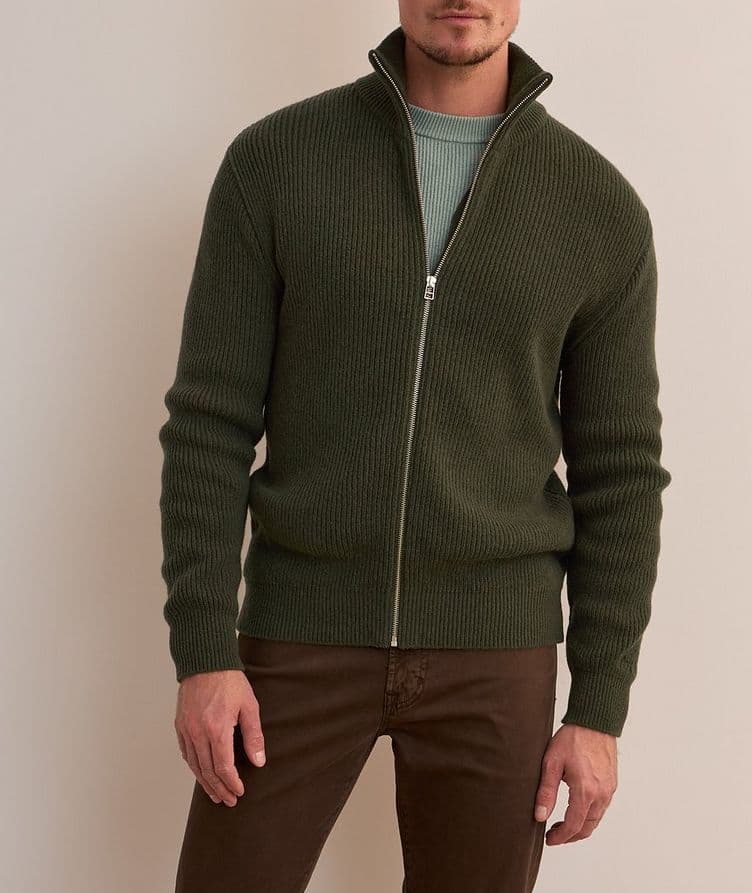 Wool-Blend Ribbed Knit Sweater  image 1