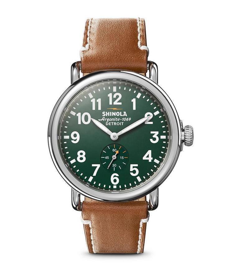 Shinola The Runwell Leather Strap Watch 