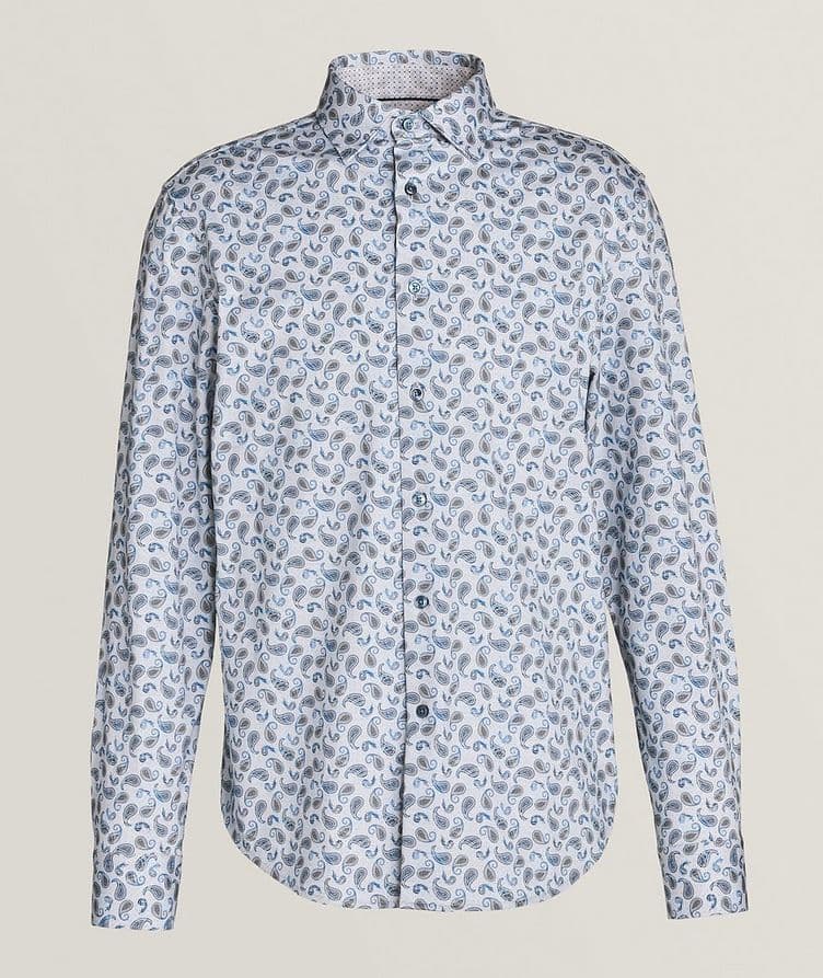 Chemise décontractée en coton extensible à motif paisley image 0