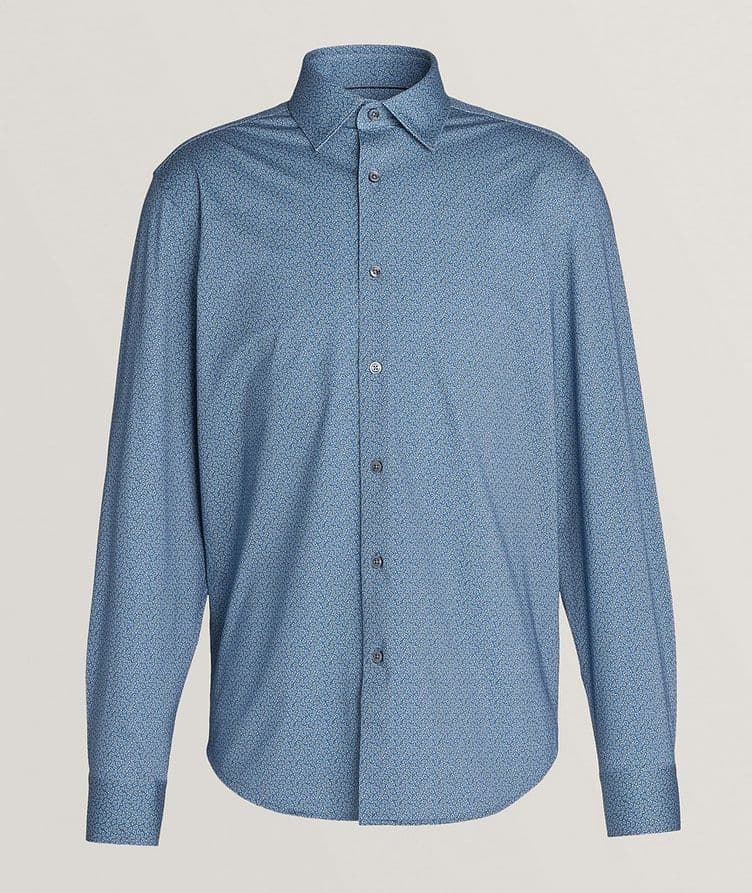 Stretch-Cotton Micro Paisley Sport Shirt image 0