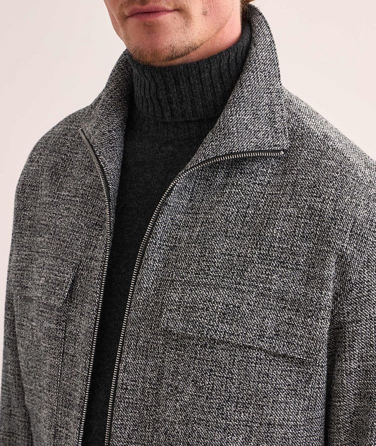 Textured Wool-Blend Shirt Jacket  image 3