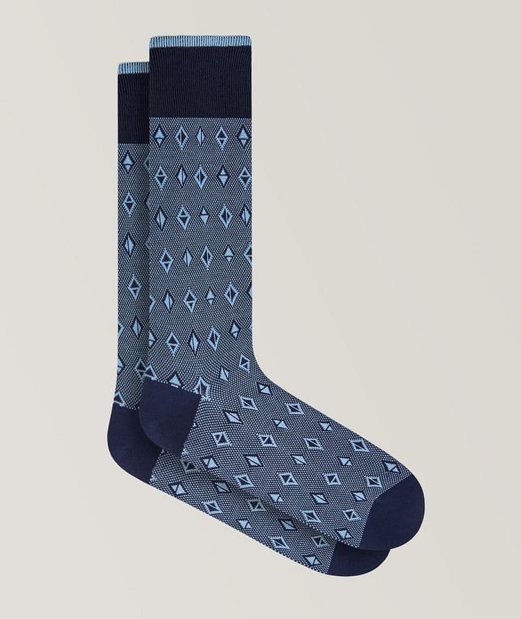 Medallion Stretch-Cotton Socks image 0