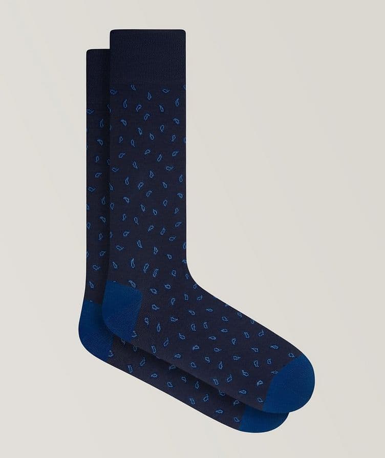 Mini Paisley Stretch-Cotton Socks image 0