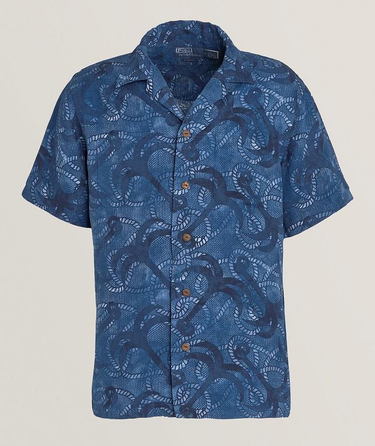 Polo Ralph Lauren Graphic Print Linen-Silk Blend Shirt