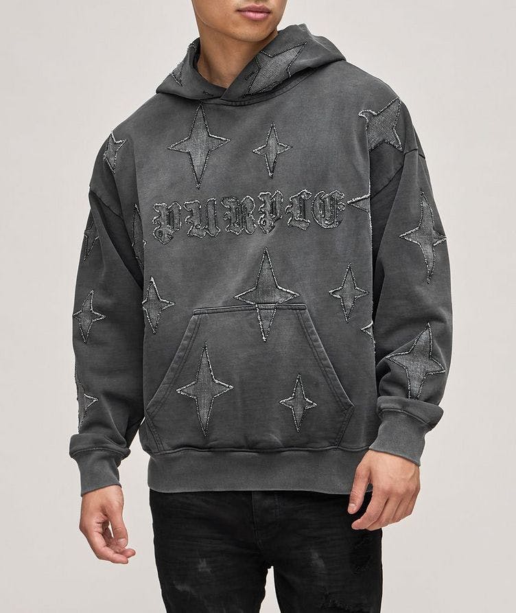 Oversized Motif Terry Cotton Hoody image 1