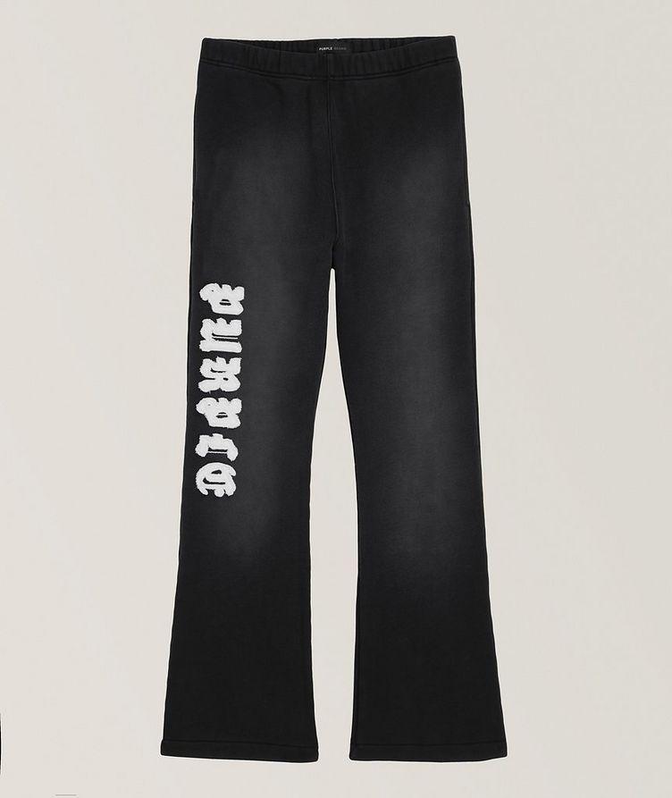 Pantalon sport en coton avec logo évasé image 0