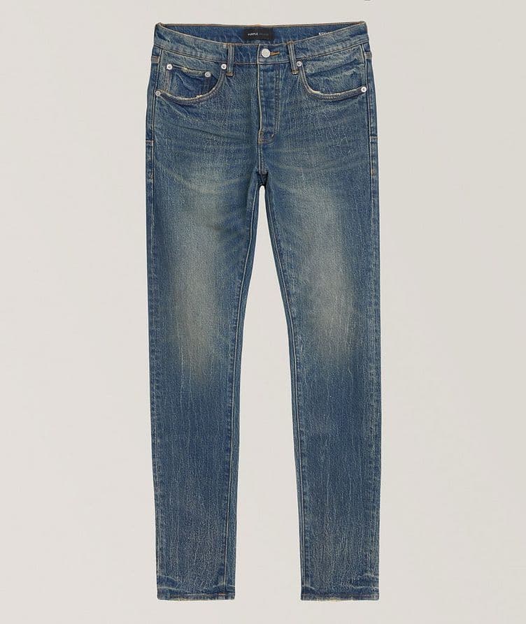 P001 Stretch-Cotton Crackle Denim Jeans image 0